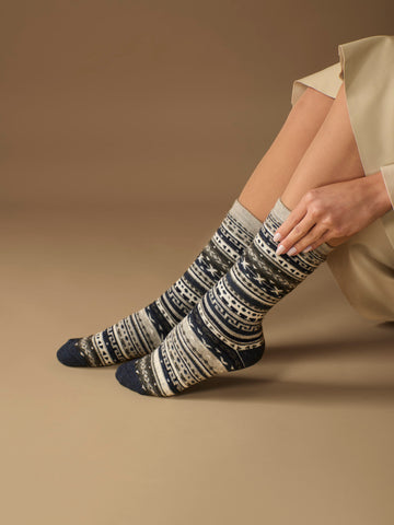 Fair Isle | Alpaca Socks | Full Cushion