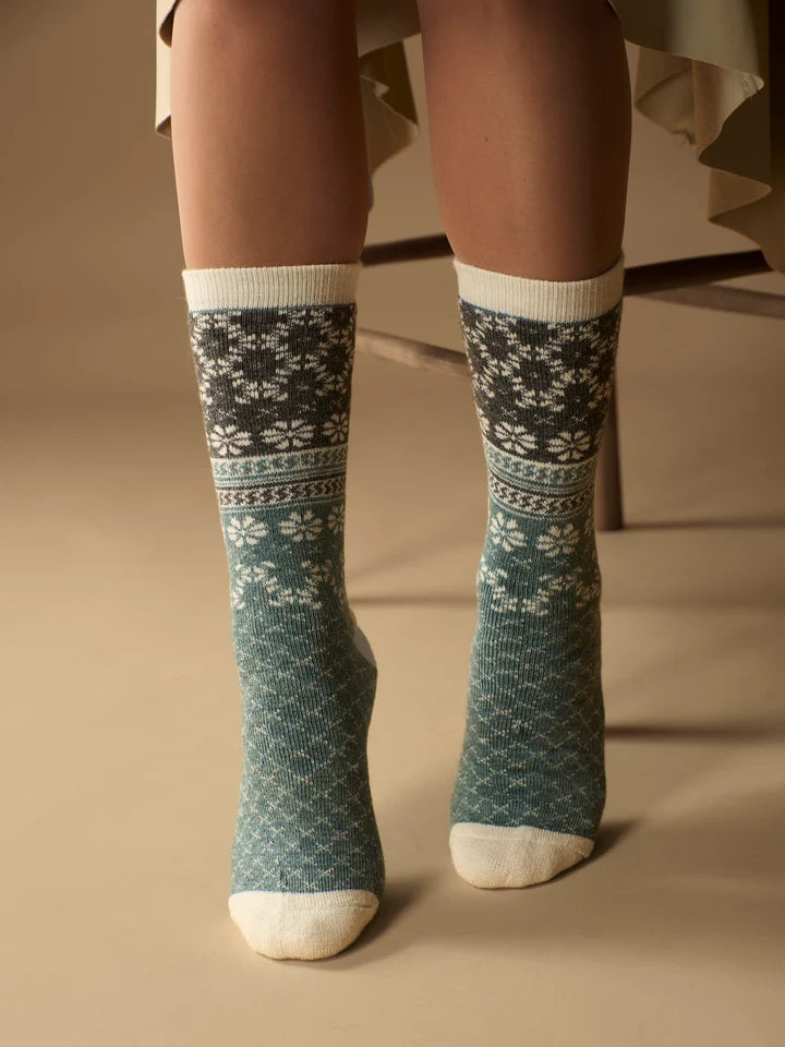 Fair Isle Alpaca Socks | Full Cushion | Crew Sock