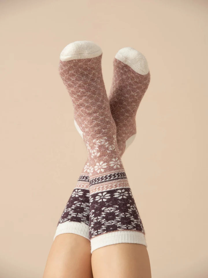 Fair Isle Alpaca Socks | Full Cushion | Crew Sock
