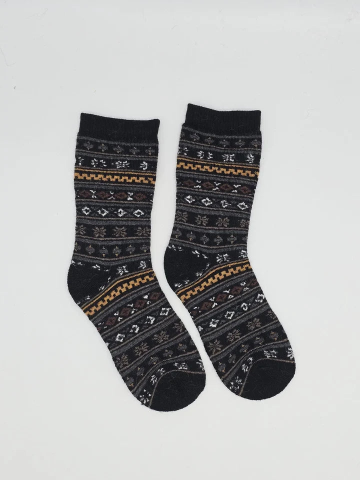 Fair Isle Alpaca Socks | Full Cushion | Crew Sock